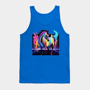 Horse painted fluorescent Tank Top